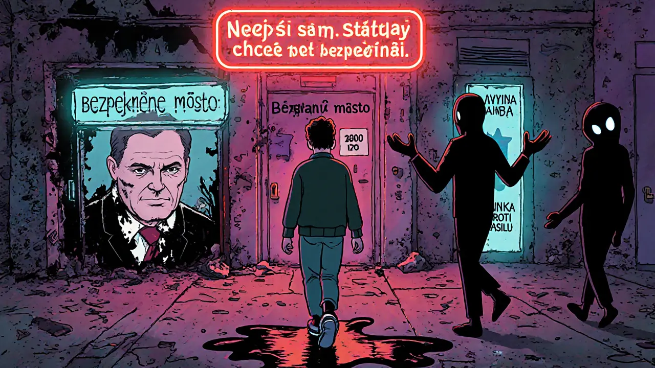 Osoba opouští ničivou terapii směrem ke světlým dveřím s bezpečnými zdroji.