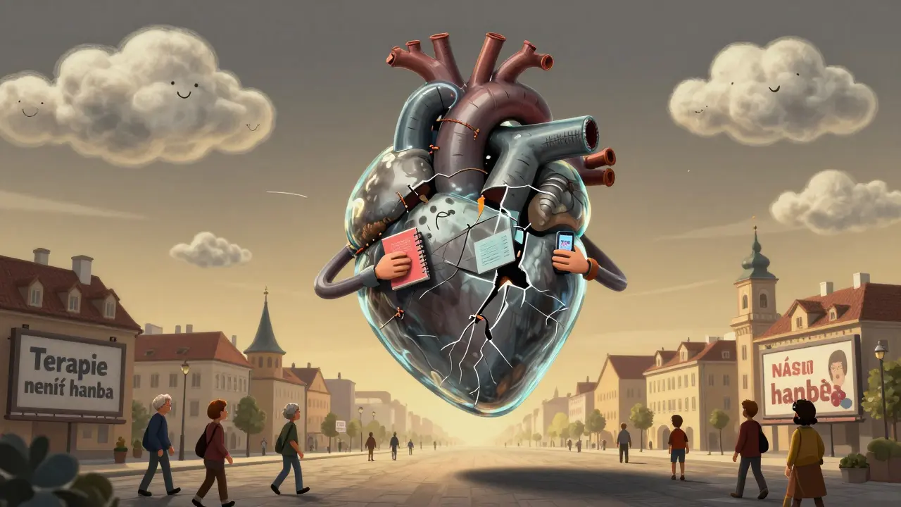 Skleněné srdce v Česku se pomalu hojí od podpory a terapie.