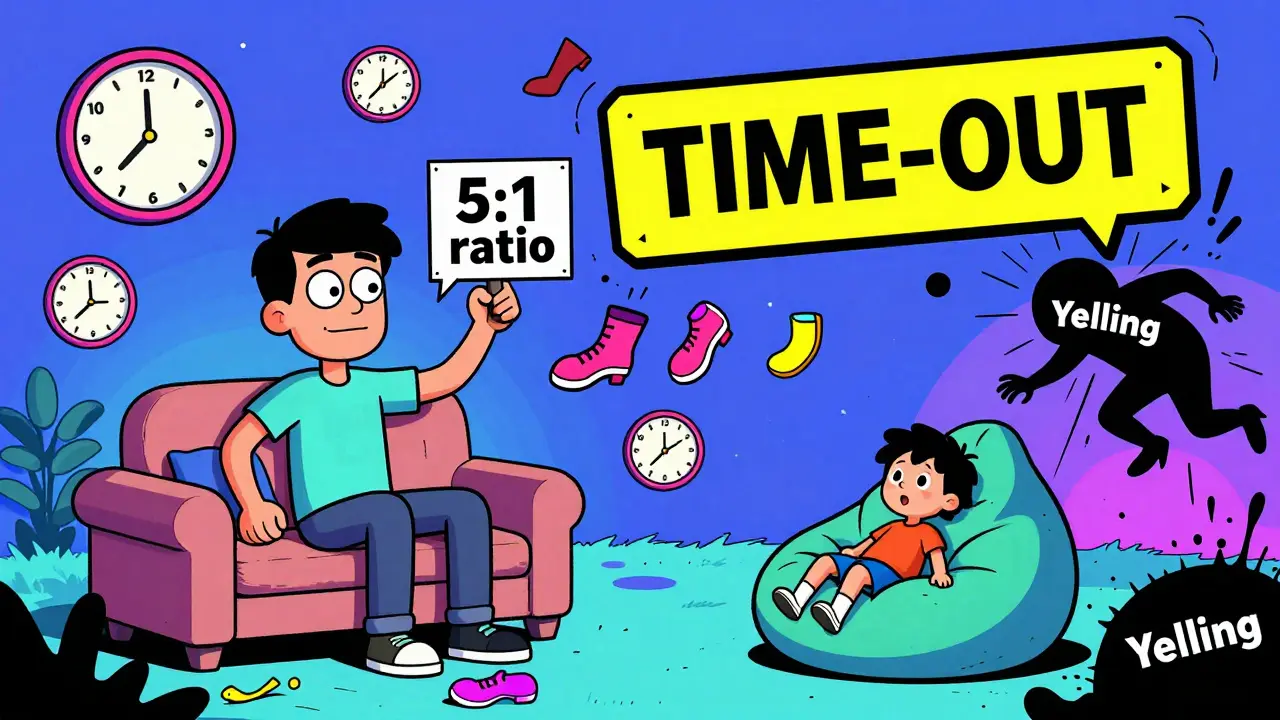 Chaotický domácí prostředí s časovači a černou dírou, symbolizující chyby v chování.