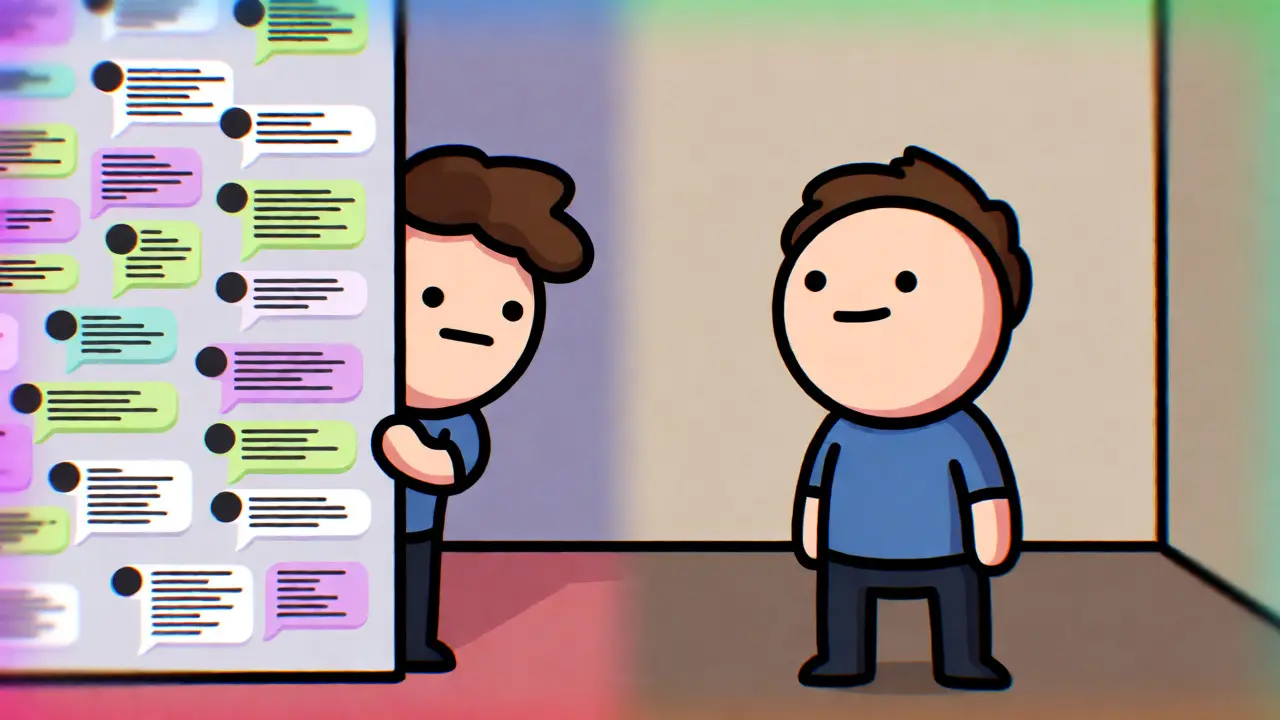 Rozdělená scéna porovnávající textovou a video terapii.